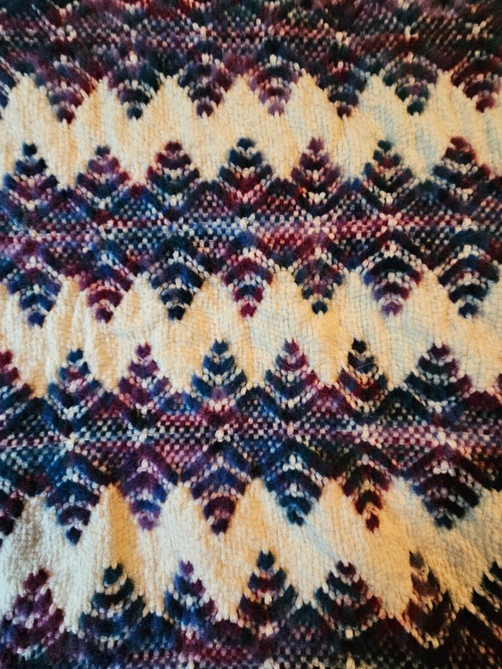 Swedish Embroidery Afghan on Soft Monk's Cloth